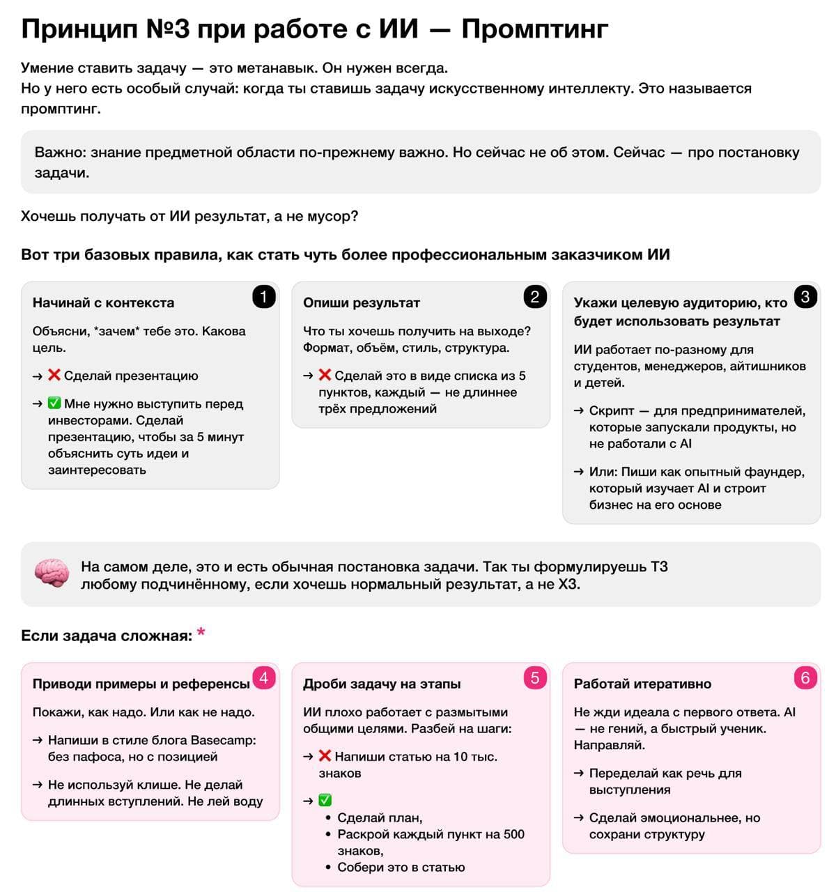 Принцип работы с ИИ: упрощайте промптинг