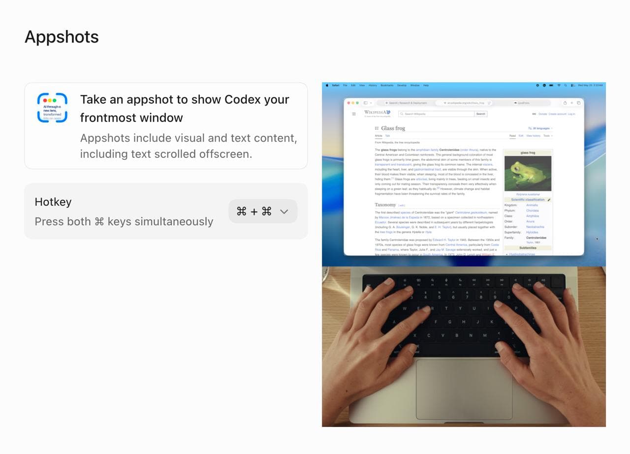 Appshots в Codex